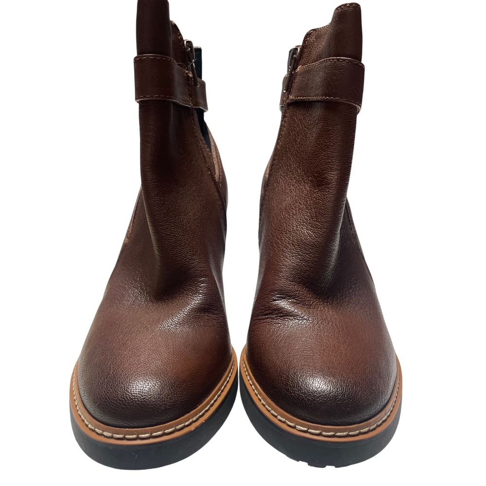 Naturalizer‎ Cora Brown Buckle Heeled Booties Women's 8.5 - Picture 7 of 10